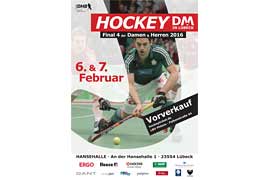 Plakat Endrunde DM Hallenhockey Damen und Herren in Lübeck