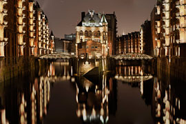 Wasserschloss in der Speicherstadt in Hamburg